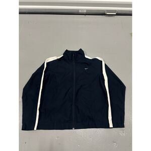 Vintage Nike Silver Tag Windbreaker Boys XL Navy Blue Full Zip Embroidered Check
